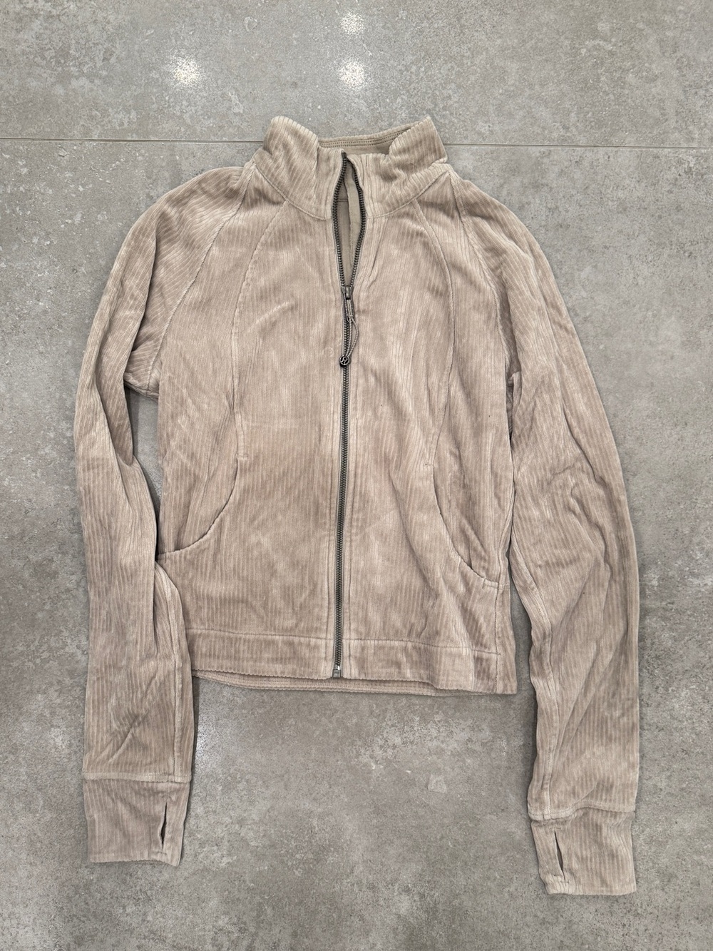 Lululemon Neutral Beige corduroy Zip-Up Jacket